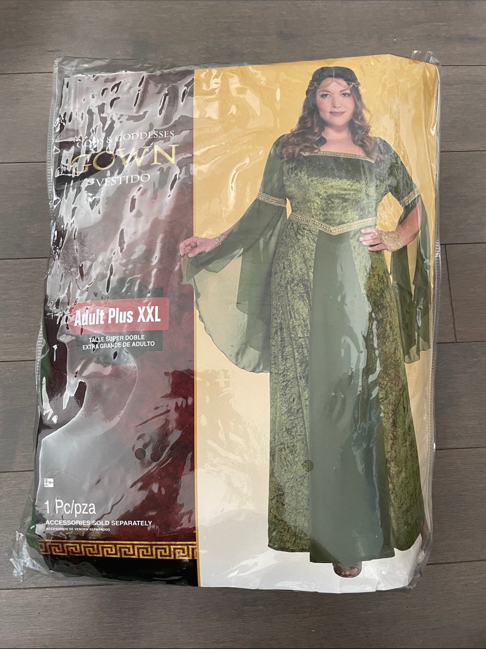 Goddess princess Olive Green Medieval-Inspired Maxi Dress Halloween